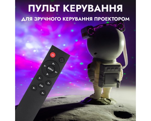 Проектор нічник Космонавт із проекцією зоряного неба з пультом і USB Проектор нічник Космонавт із проекцією зоряного неба з пультом і USB